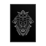 Triple Head Dog Geometric Illustration