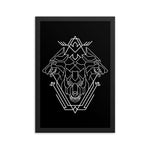 Triple Head Dog Geometric Illustration