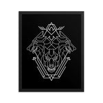 Triple Head Dog Geometric Illustration