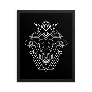 Triple Head Dog Geometric Illustration