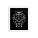 Triple Head Dog Geometric Illustration