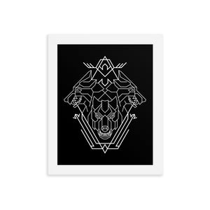 Triple Head Dog Geometric Illustration