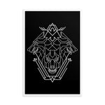 Triple Head Dog Geometric Illustration