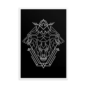Triple Head Dog Geometric Illustration