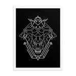 Triple Head Dog Geometric Illustration