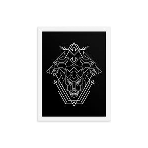 Triple Head Dog Geometric Illustration